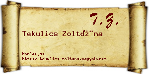 Tekulics Zoltána névjegykártya